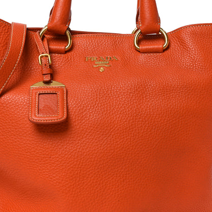 Prada Vitello Daino Shopping Tote Papaya 7 of 9