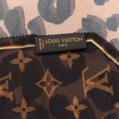Louis Vuitton Silk Crepe Leopard Monogram Scarf 3 of 3