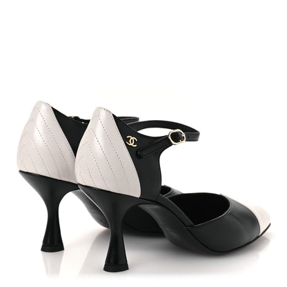 Chanel Lambskin Mary Jane Pumps 36.5 Black White 5 of 11
