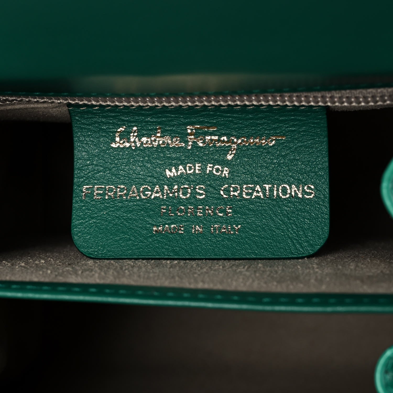 Salvatore Ferragamo Crocodile Gancini 2-Way Top Handle Bag Verde 6 of 13