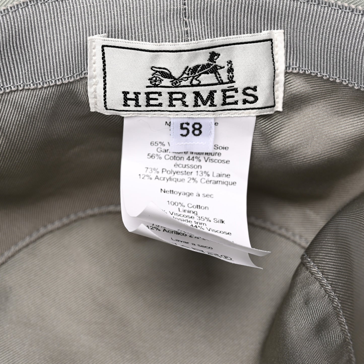 Cotton Harper H Sellier Bucket Hat 58 Gris Glacier
