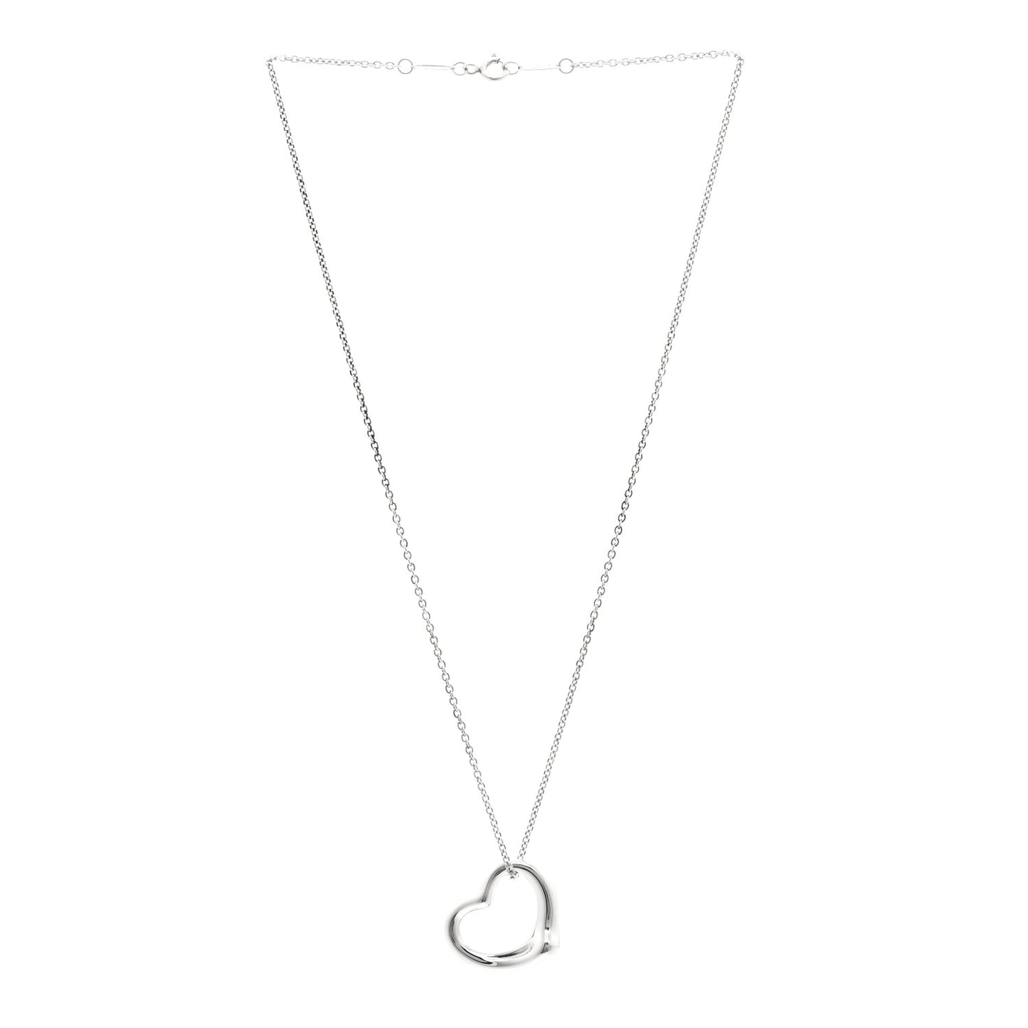 Sterling Silver 22mm Elsa Peretti Open Heart Pendant Necklace