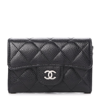 Chanel Caviar Quilted Flap Card Holder Wallet Black 1 of 9