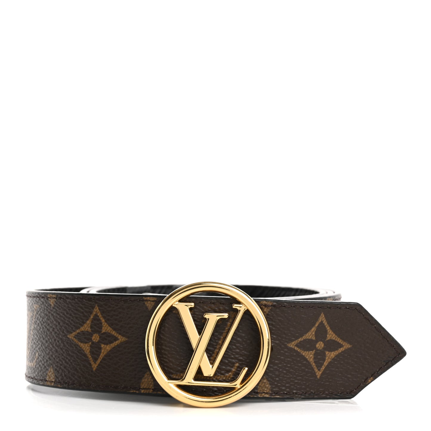 Monogram Epi 35mm LV Circle Reversible Belt 85 34 Black