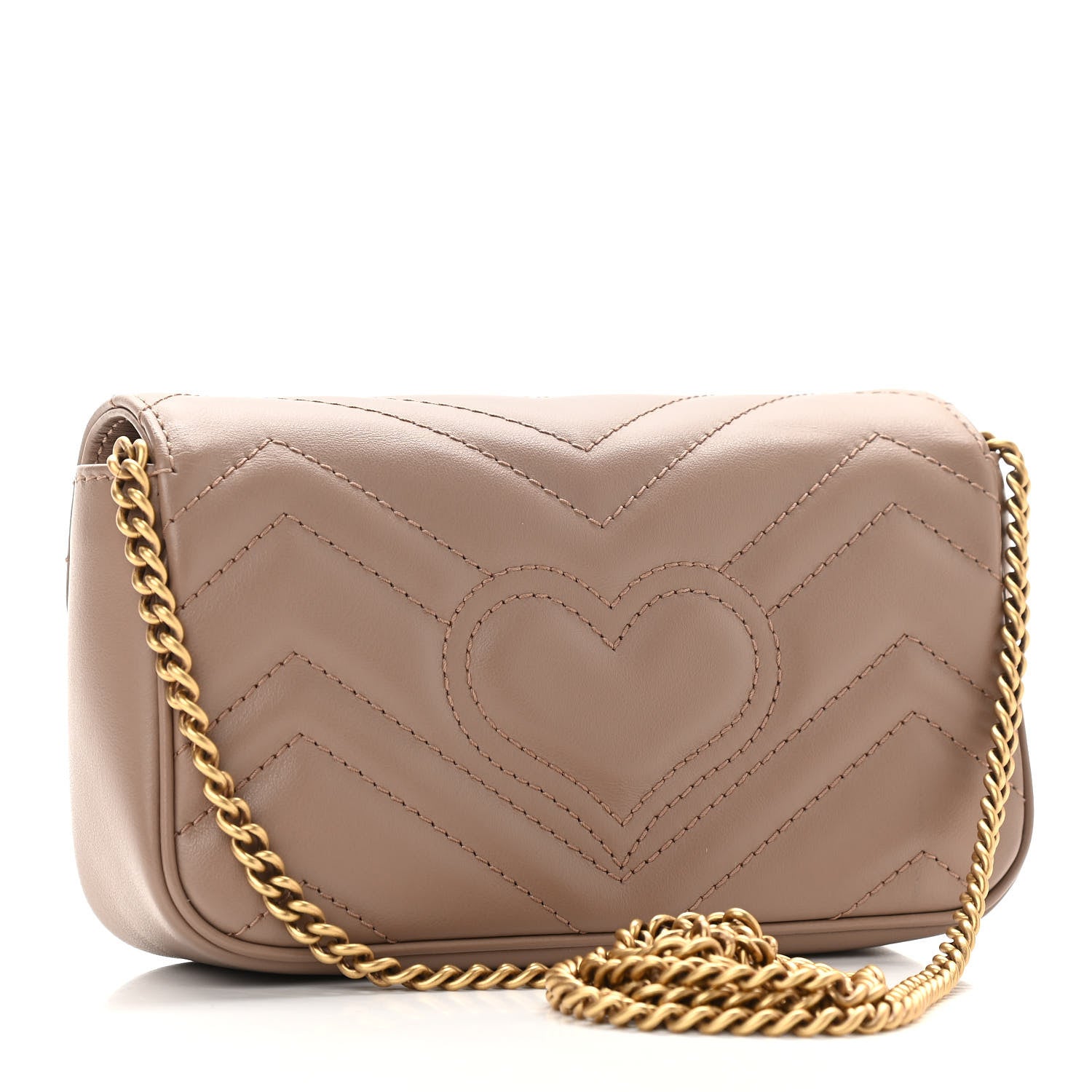 Gucci Calfskin Matelasse Super Mini GG Marmont Shoulder Bag Porcelain Rose 3 of 9