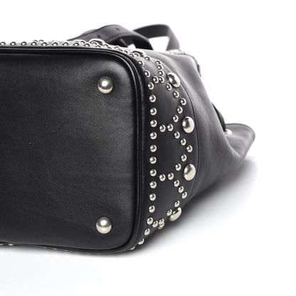 Saint Laurent Calfskin Small Y Studs Bucket Bag Black 6 of 10