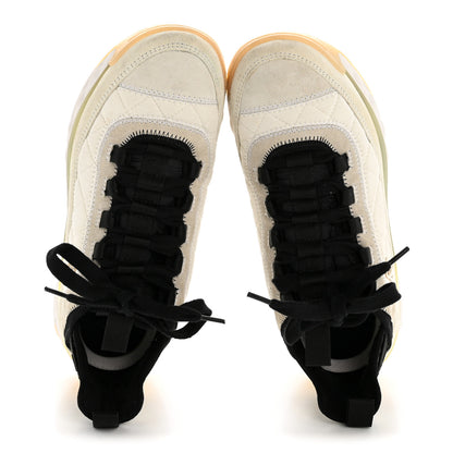 Chanel Fabric Suede Calfskin CC Sneakers 37.5 White Ivory 2 of 10