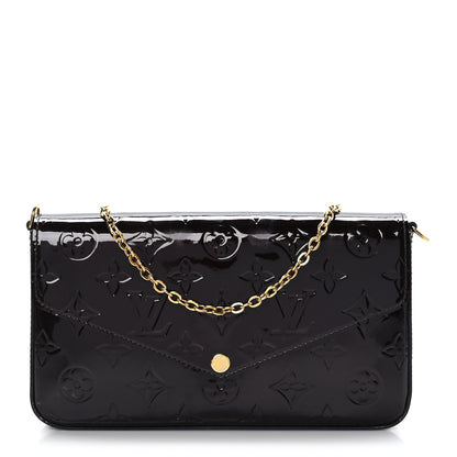 Louis Vuitton Vernis Pochette Felicie Chain Wallet Amarante 1 of 9