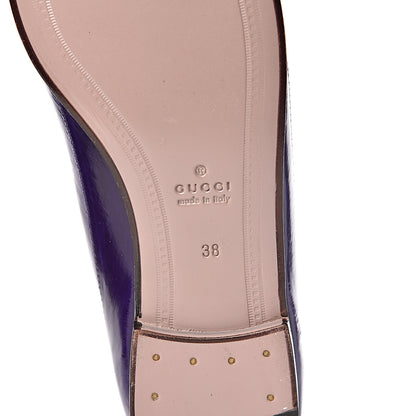 Gucci Eel Womens Jordaan Loafers 38 Purple 6 of 10