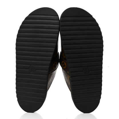 Louis Vuitton Patent Monogram Womens Cosy Flat Comfort Clog Mules 38.5 Brown 5 of 8