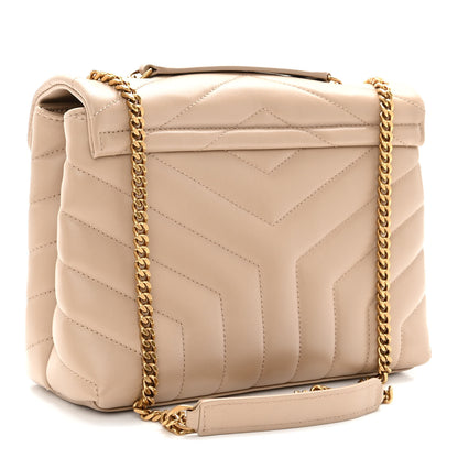 Saint Laurent Calfskin Y Quilted Monogram Small Loulou Chain Satchel Dark Beige 2 of 7