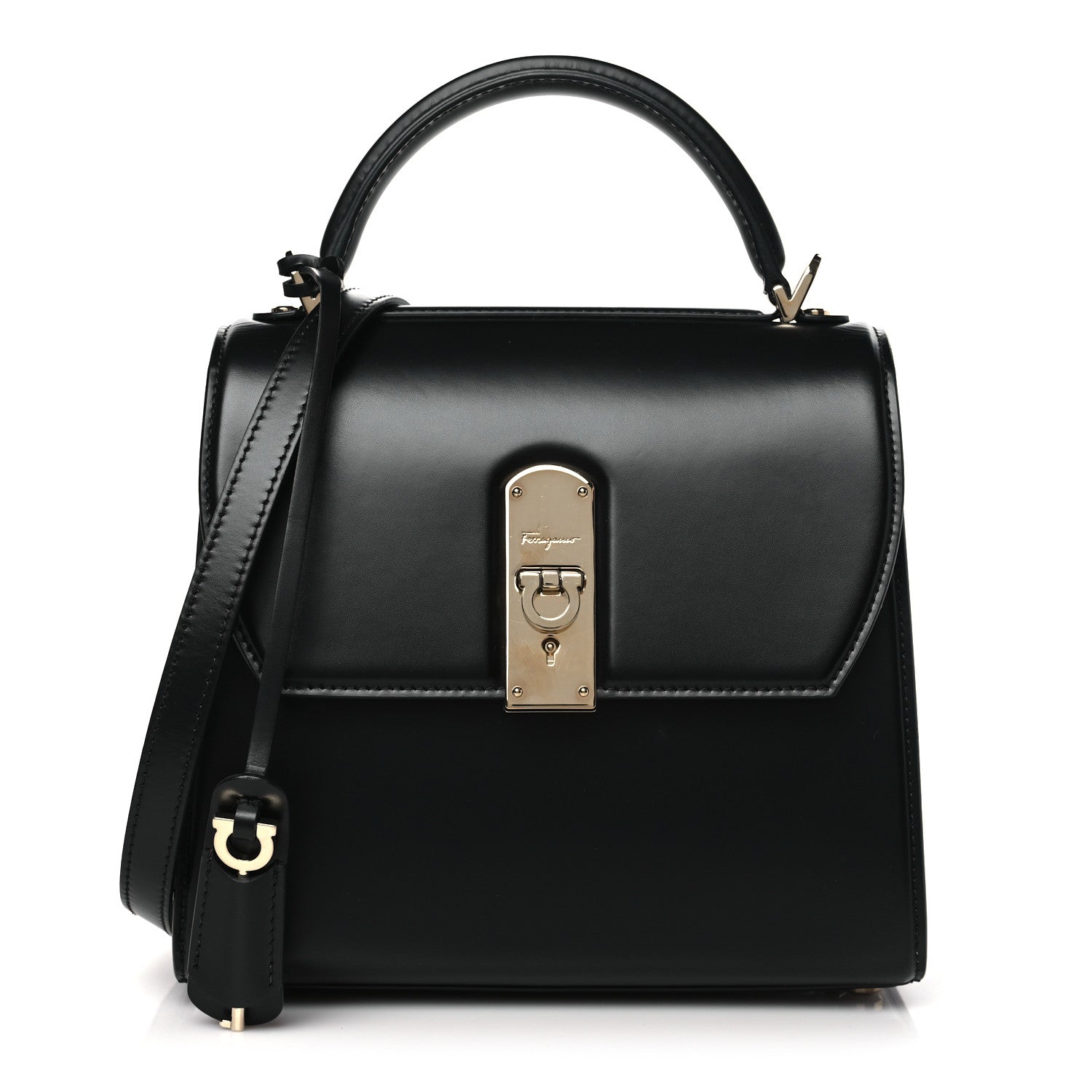 Salvatore Ferragamo Smooth Calfskin Medium Boxyz Black 1 of 9