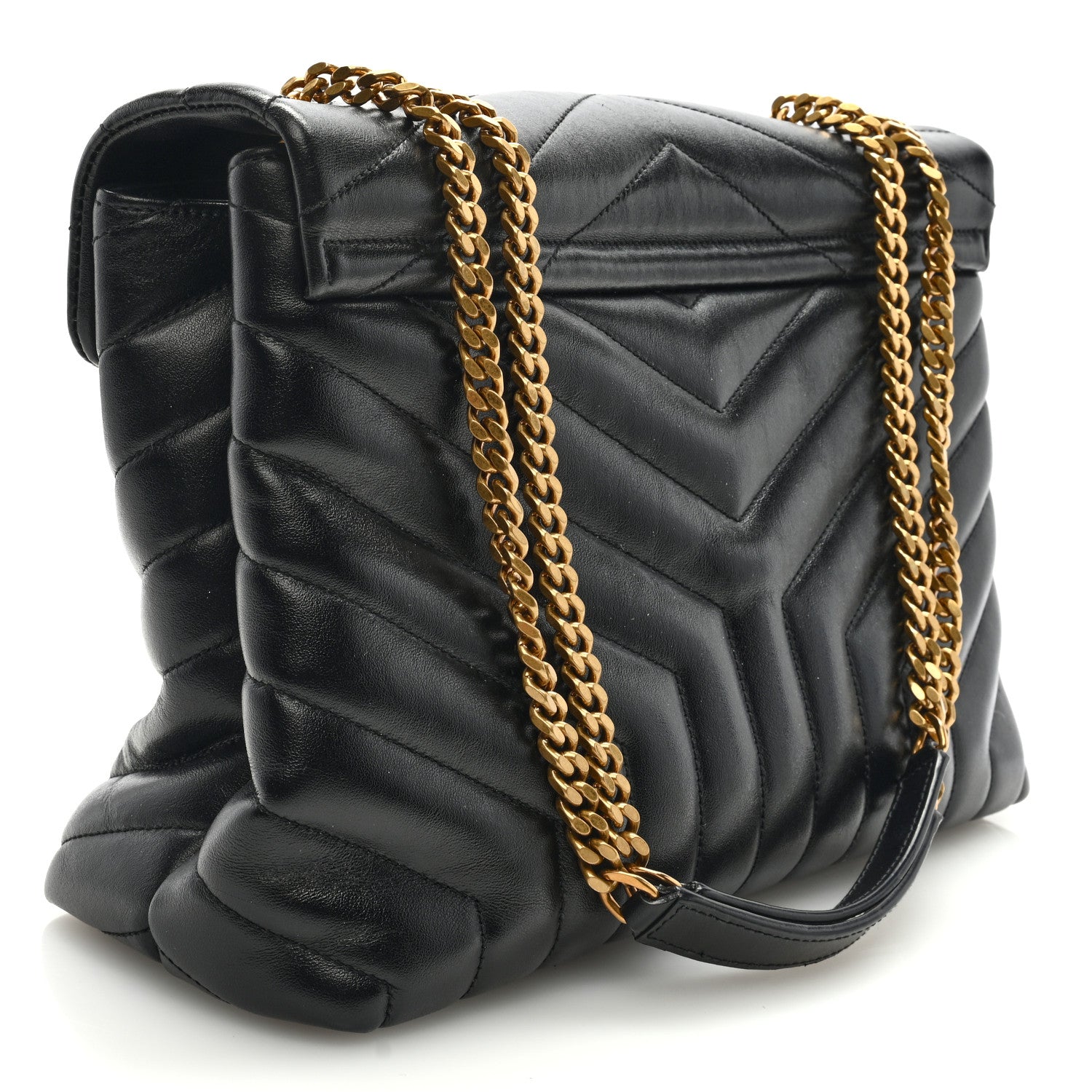 Saint Laurent Calfskin Y Quilted Monogram Medium Loulou Chain Satchel Black 2 of 8