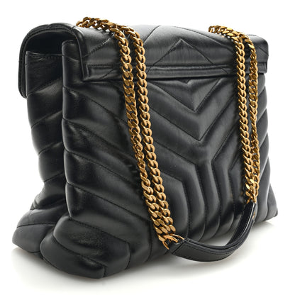 Saint Laurent Calfskin Y Quilted Monogram Medium Loulou Chain Satchel Black 2 of 8