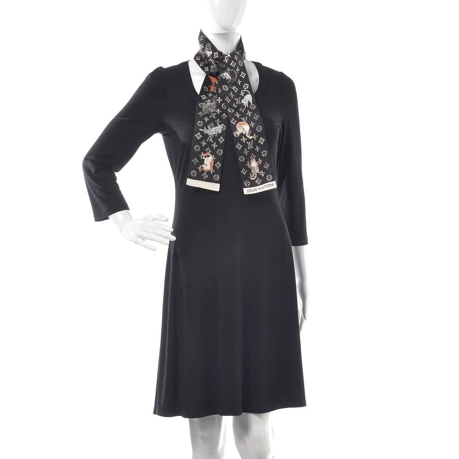 Louis Vuitton Silk Catogram Classic Bandeau Black 2 of 5