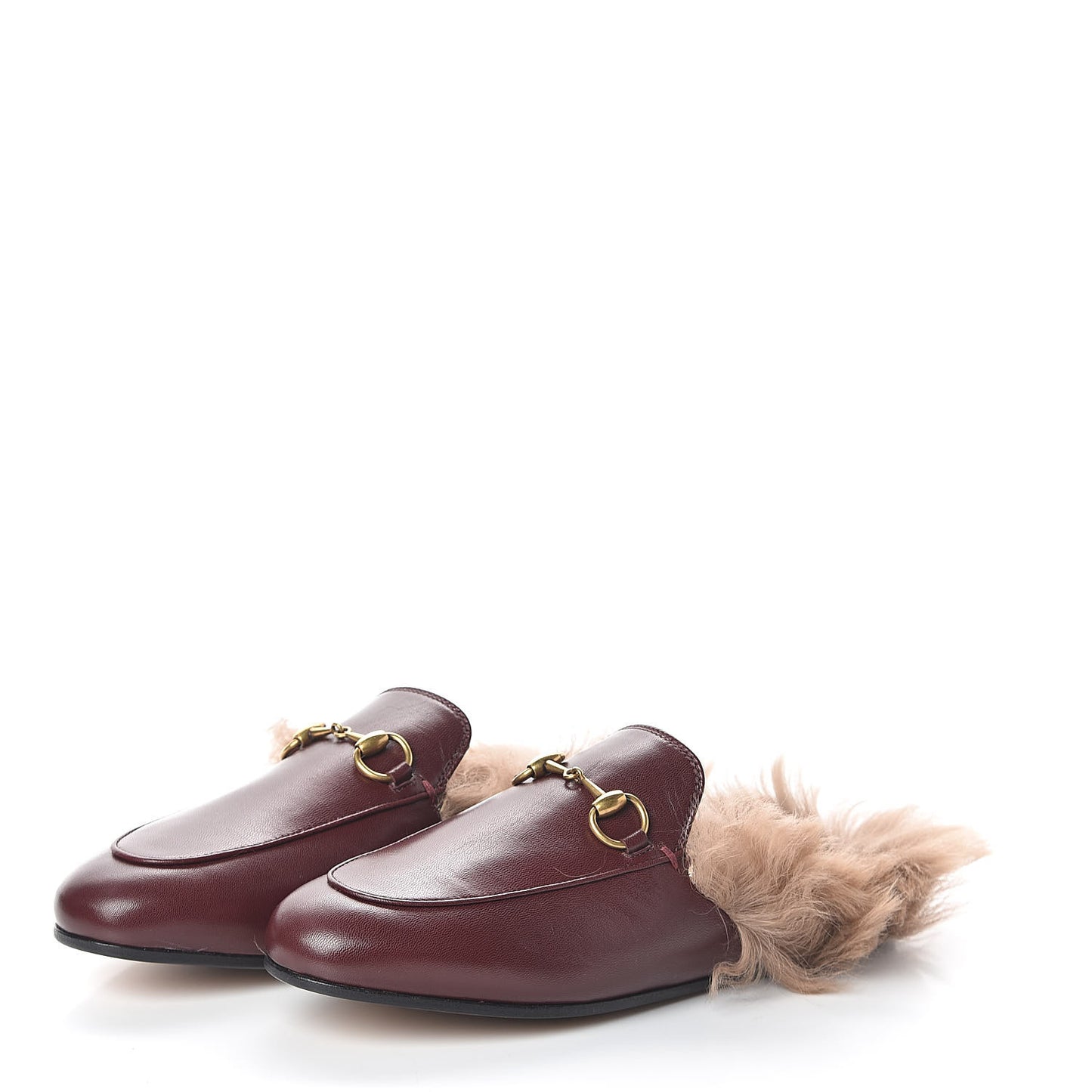 Malaga Kid Fur Womens Princetown Slippers 35 Vintage Bordeaux