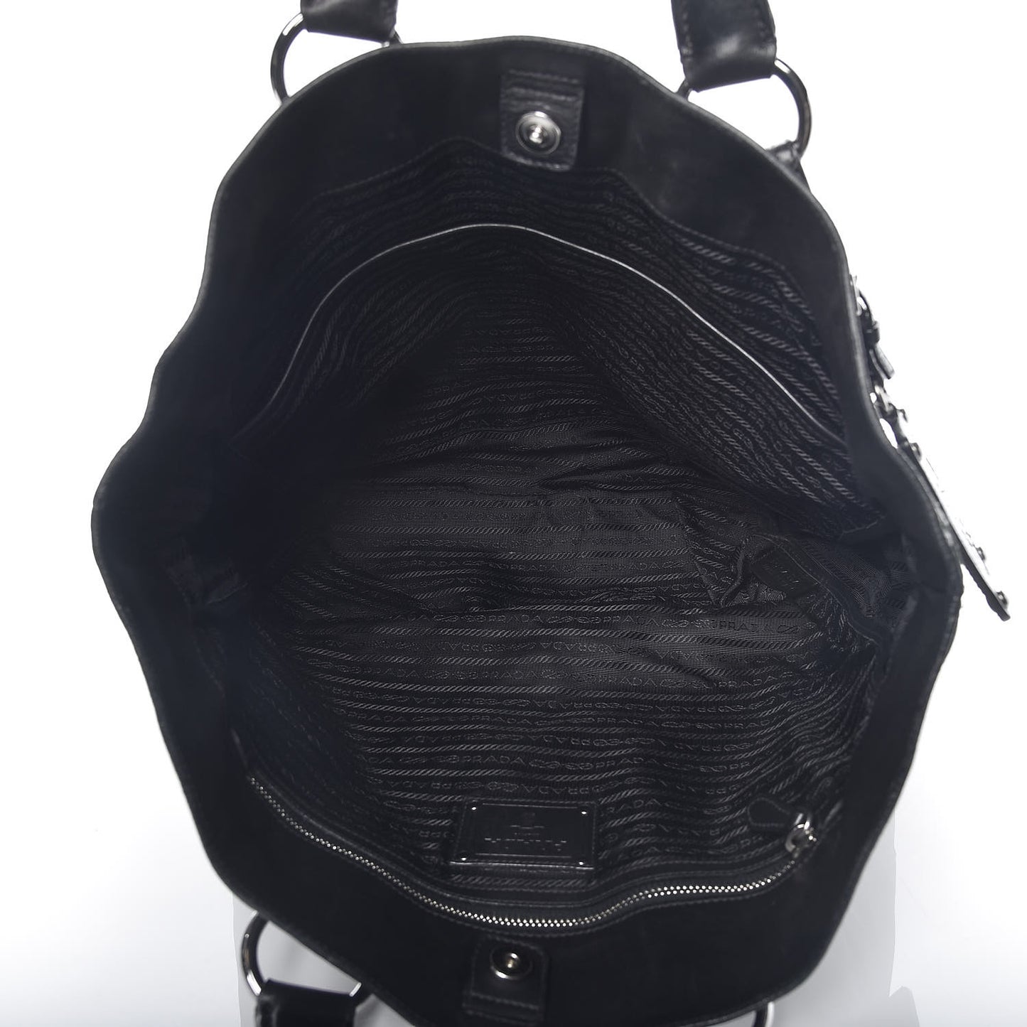 Calfskin Zebra Striped Tote Bag Black