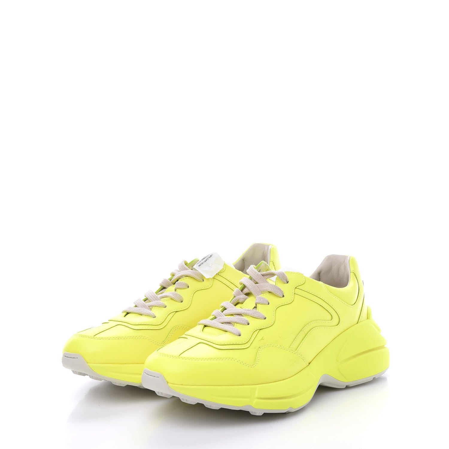 Gucci Calfskin Womens Rhyton Sneakers 41 Fluo Yellow 3 of 8