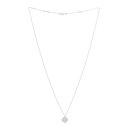 Van Cleef & Arpels 18K White Gold Diamond Sweet Alhambra Pendant Necklace 3 of 6