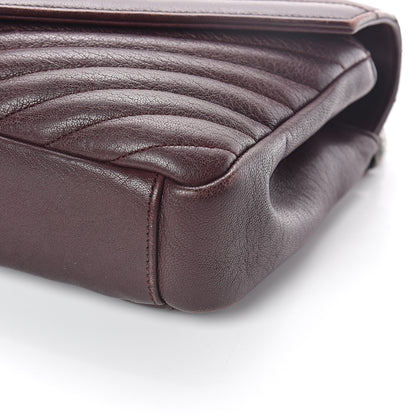 Saint Laurent Sheepskin Matelasse Chevron Monogram Medium College Bag Amaranto 8 of 8