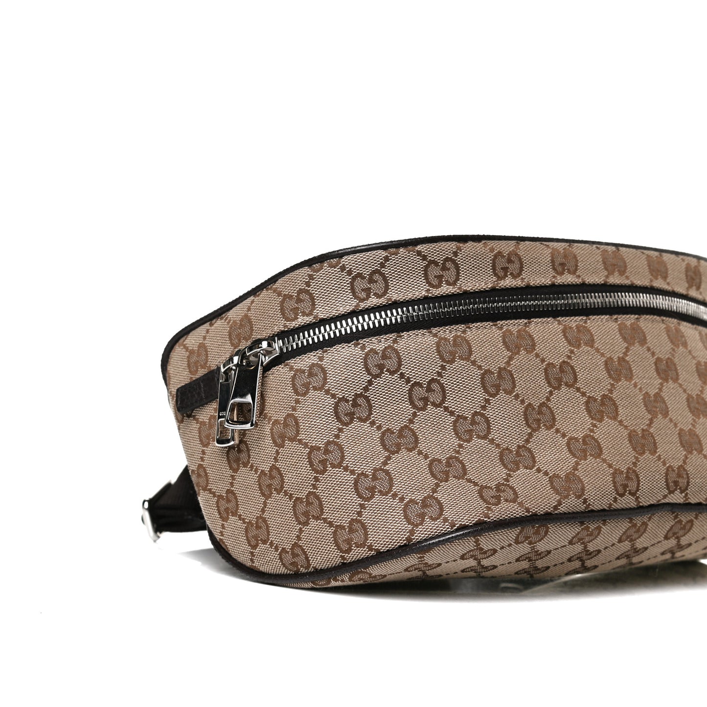 Monogram Dollar Calfskin Waist Pouch Beige Ebony Testa di Moro Marrone Scuro