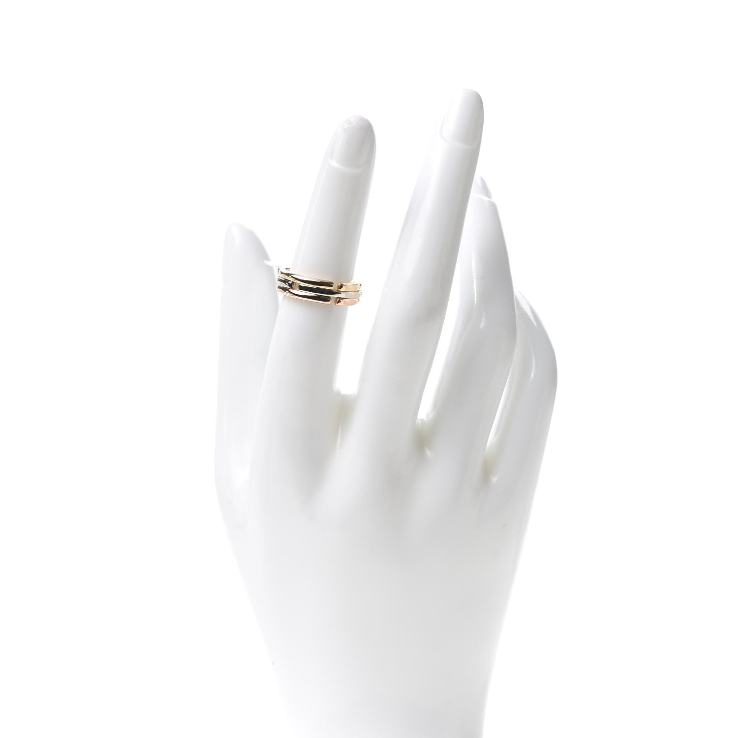 Bulgari 18K Rose Yellow White Gold Collapsible Ring 50 5.5 2 of 4