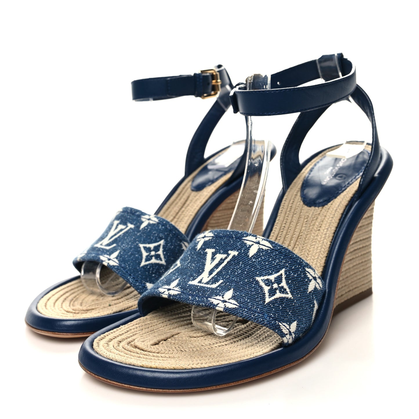 Monogram Denim Maia Wedge Sandal 40