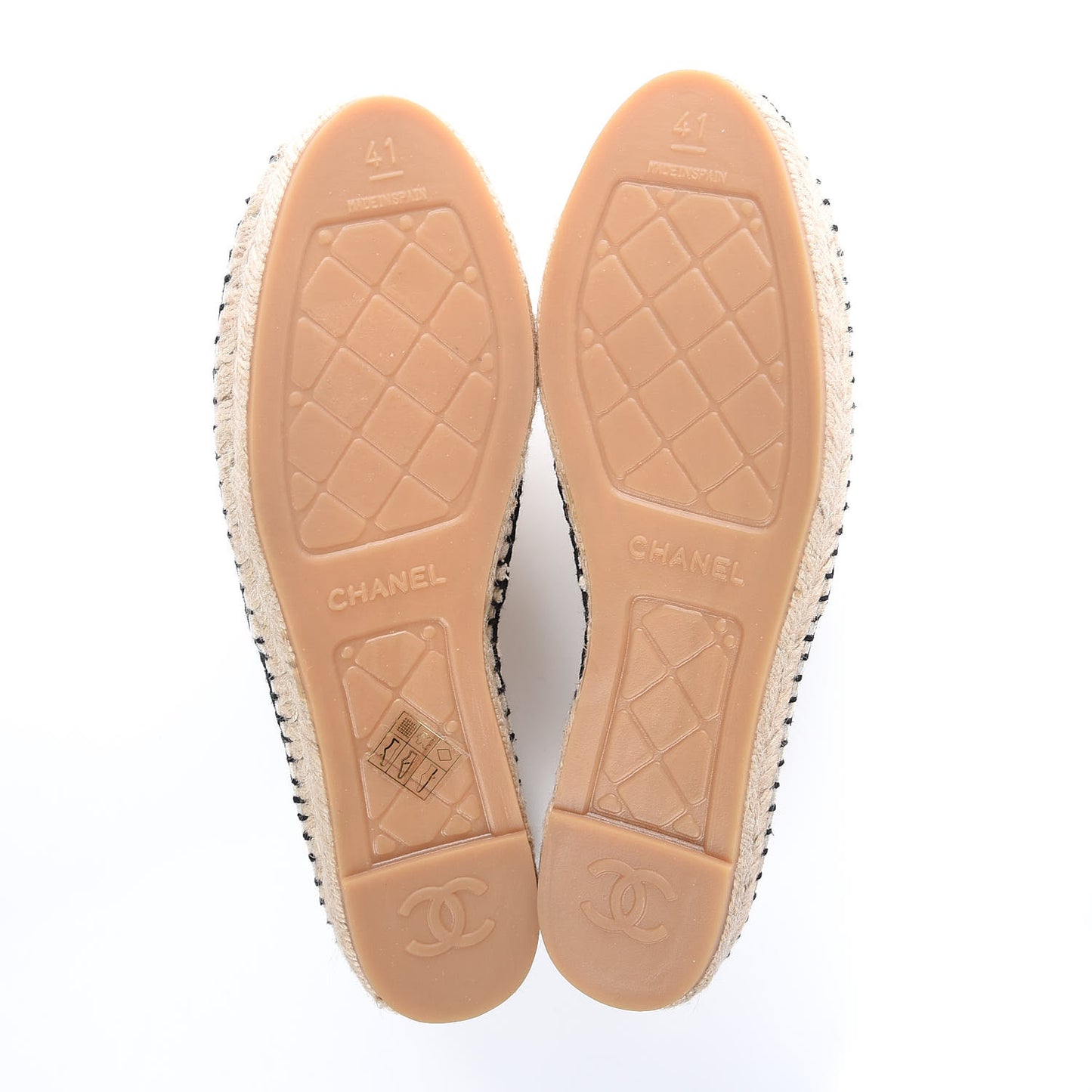 Fabric Biarritz CC Espadrilles 41 Beige Black