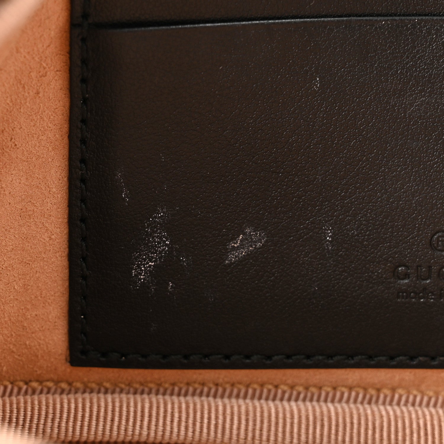 Gucci Calfskin Matelasse Mini GG Marmont Chain Crossbody Bag Black 12 of 14