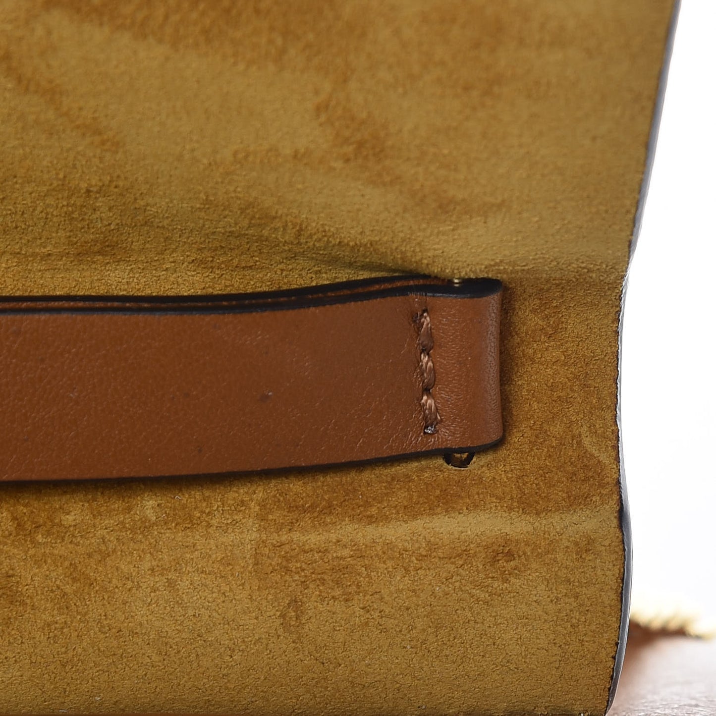 Suede Smooth Calfskin Nano Drew Shoulder Bag Caramel