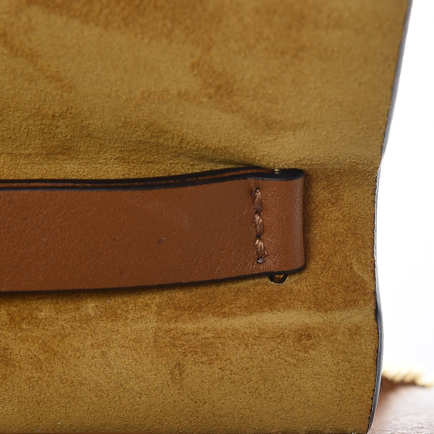 Chloe Suede Smooth Calfskin Nano Drew Shoulder Bag Caramel 8 of 9
