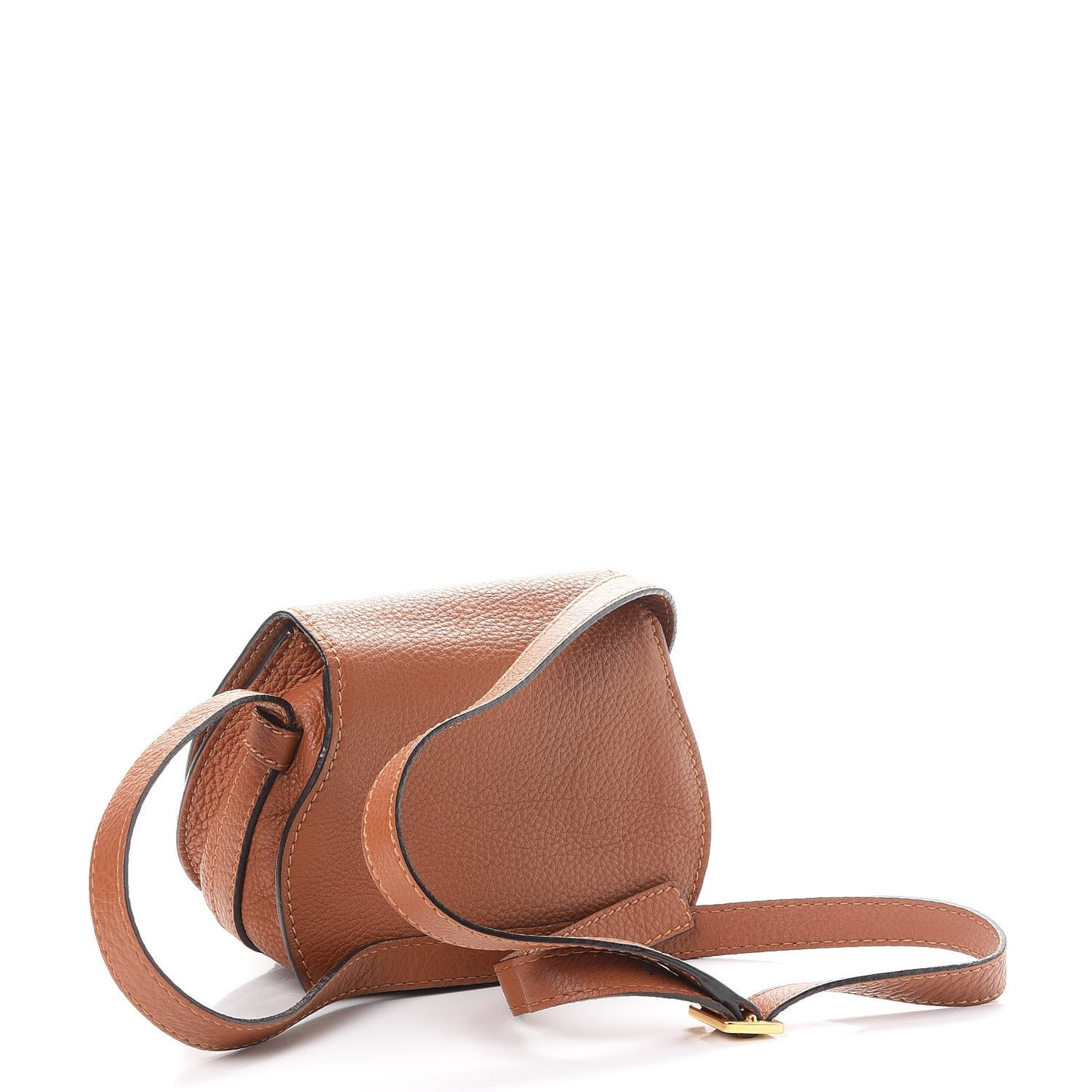 Calfskin Mini Marcie Round Crossbody Bag Tan