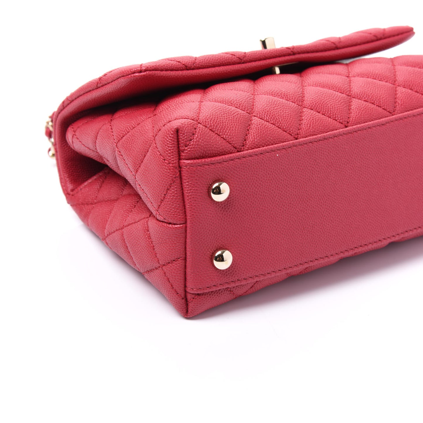 Caviar Quilted Mini Coco Handle Flap Fuchsia