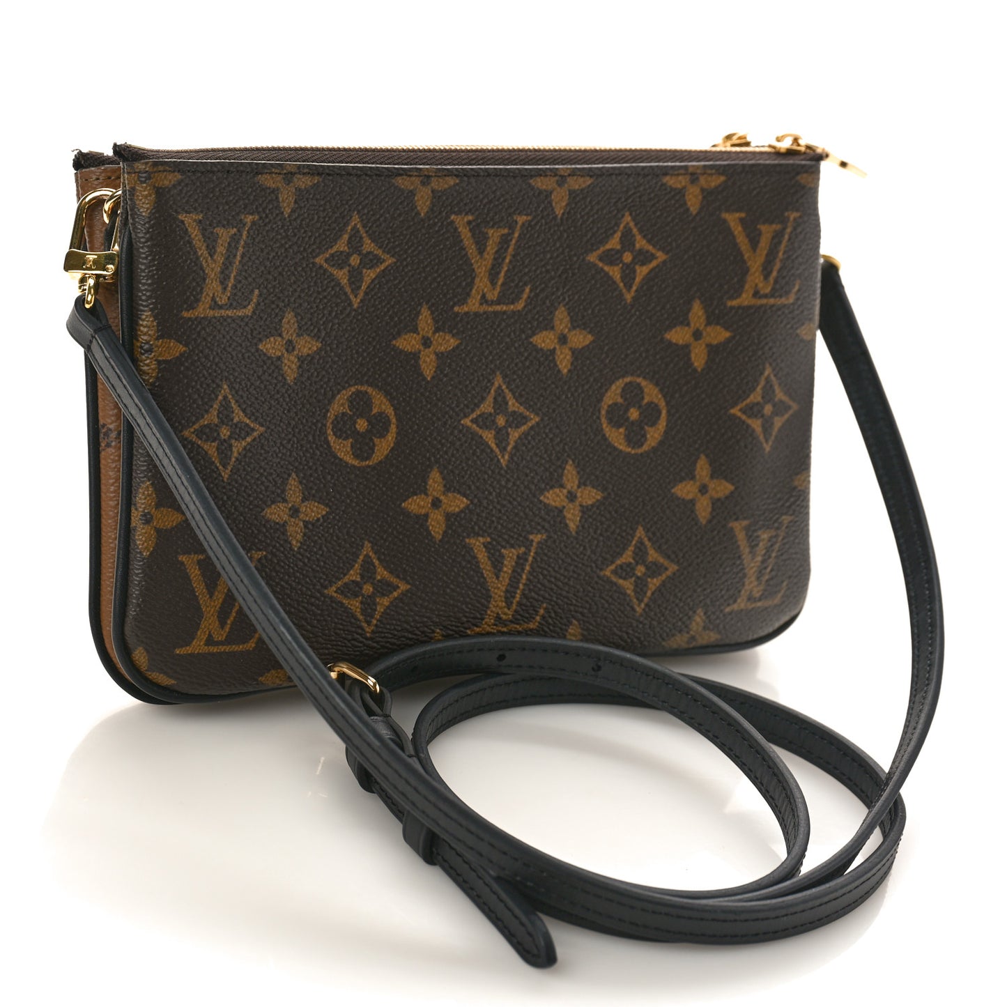 Reverse Monogram Giant Double Zip Pochette