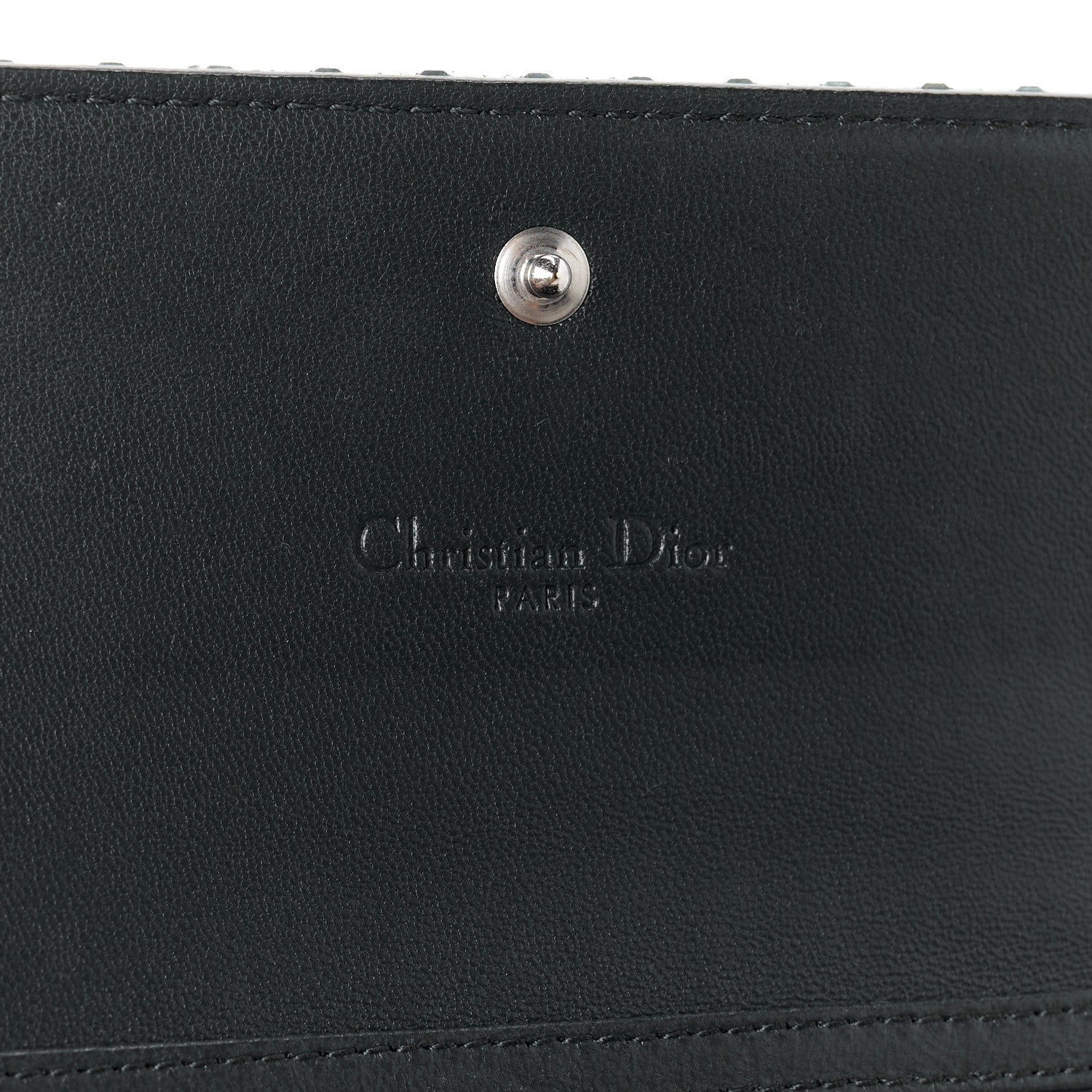 Christian Dior Metallic Calfskin Micro-Cannage Lady Dior Croisiere Chain Wallet Blue 6 of 10
