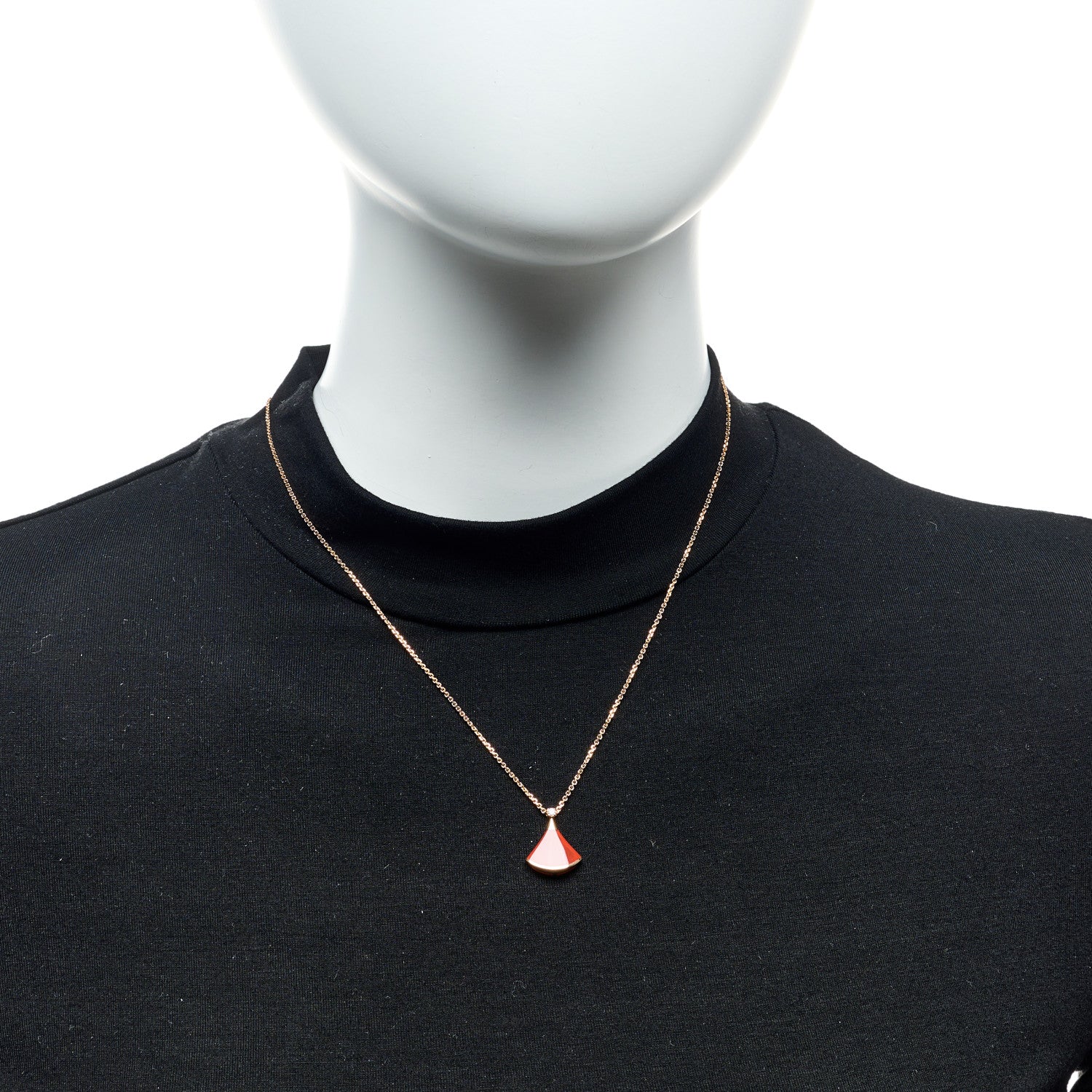 Bulgari 18K Rose Gold Diamond Carnelian Divas' Dream Pendant Necklace 2 of 7