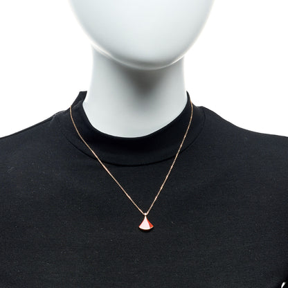 Bulgari 18K Rose Gold Diamond Carnelian Divas' Dream Pendant Necklace 2 of 7