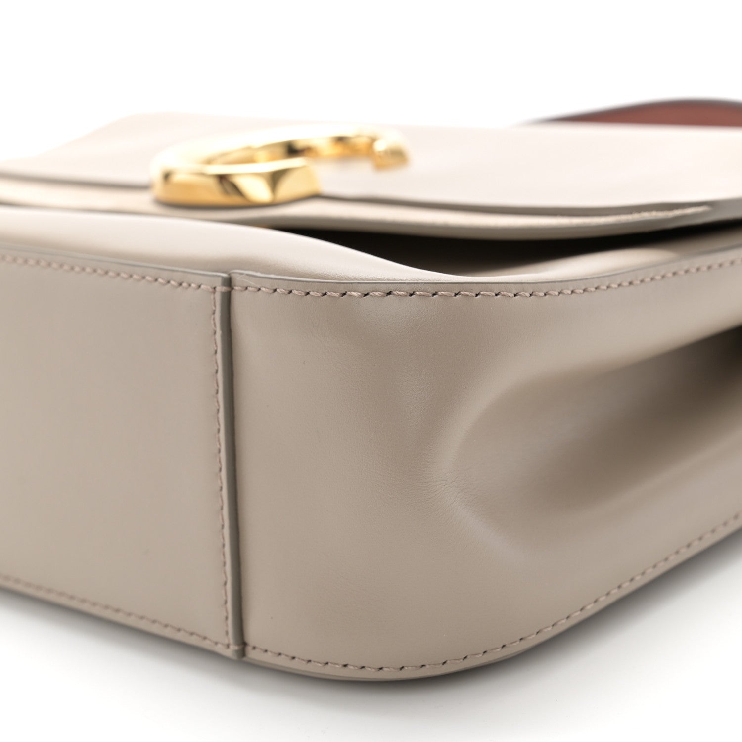 Chloe Shiny Calfskin Suede Small C Double Carry Bag Motty Grey 10 of 13