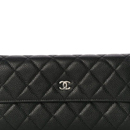 Chanel Caviar Quilted Large Gusset Flap Wallet Black 9 of 13
