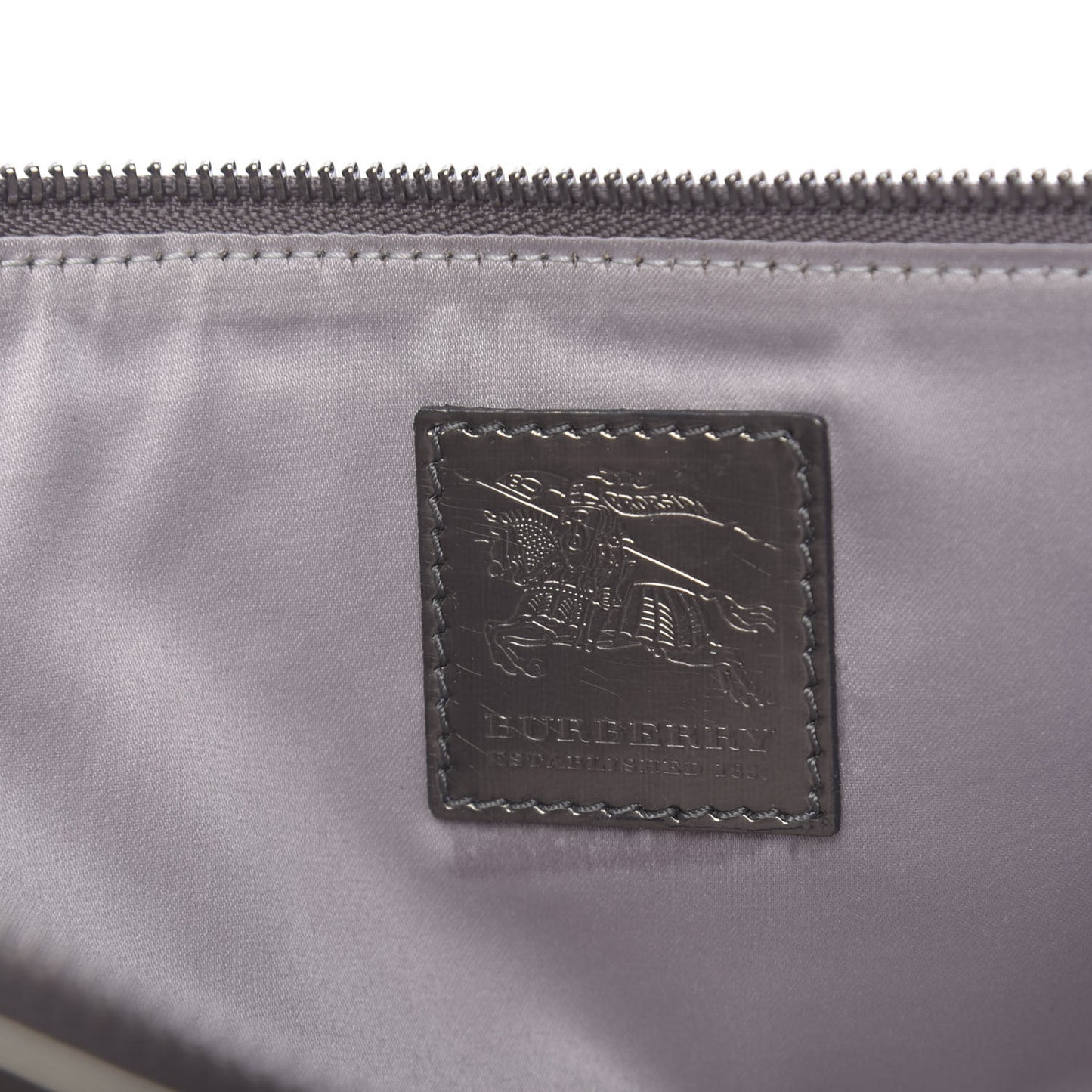 Metallic Patent Calfskin House Check Sliced Ashcombe Clutch
