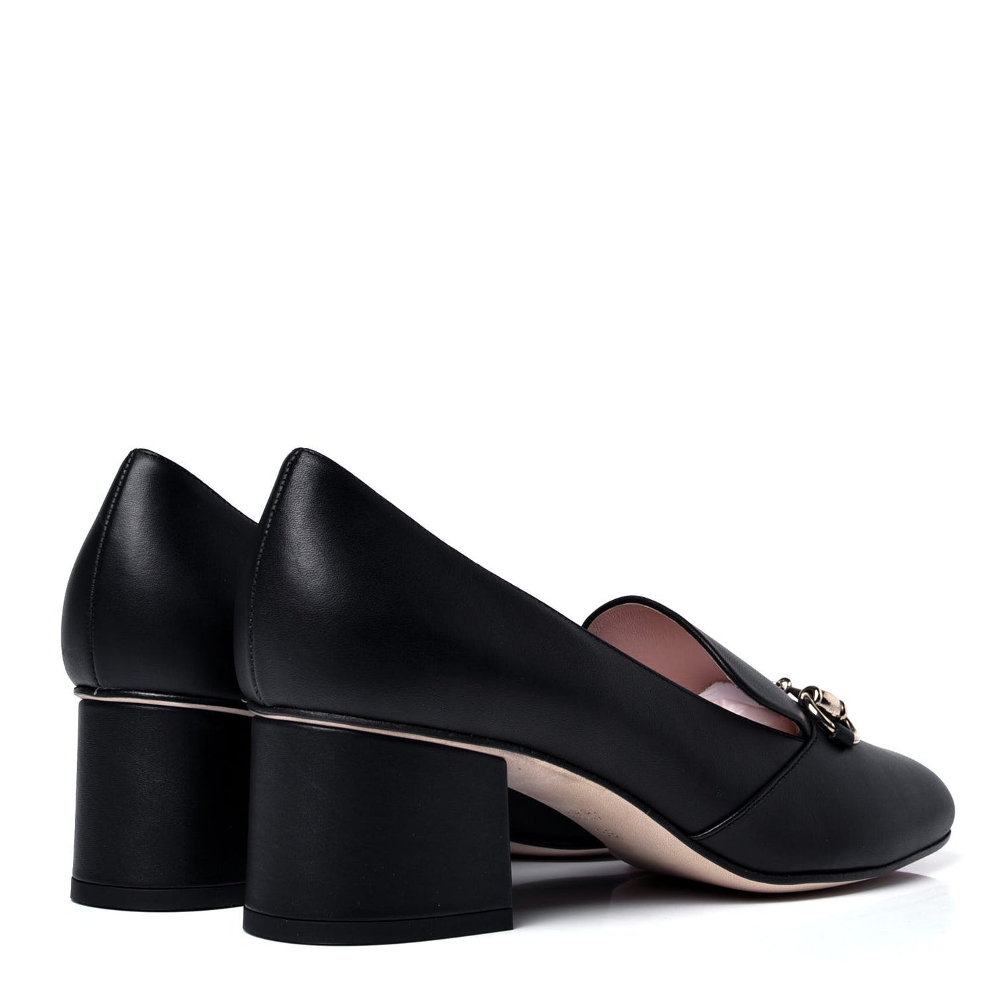 Calfskin Horsebit Loafer Pumps 39 Black