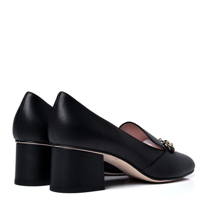 Gucci Calfskin Horsebit Loafer Pumps 39 Black 3 of 6