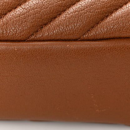 Saint Laurent Sheepskin Matelasse Chevron Monogram Medium College Bag Brick 12 of 14