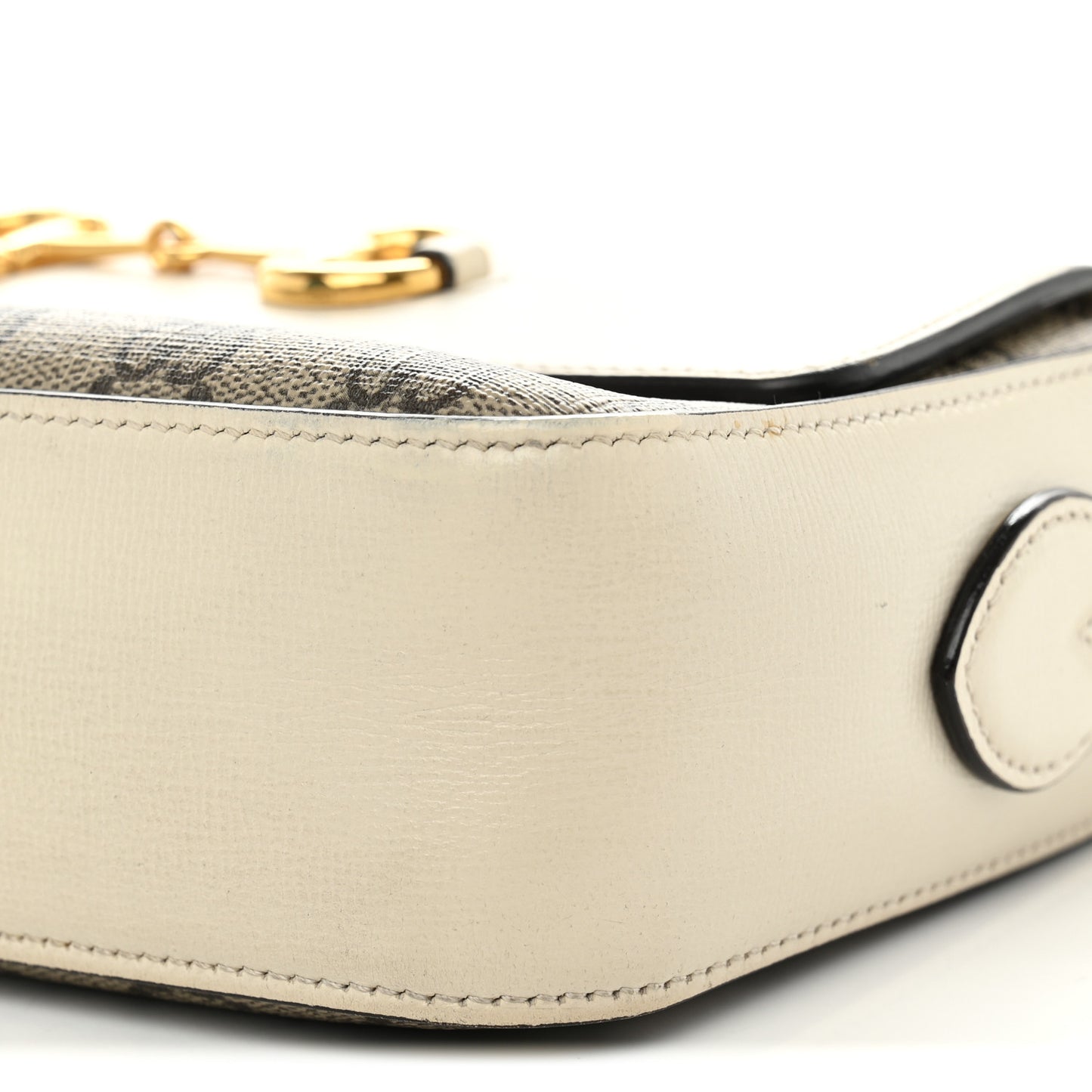 GG Supreme Monogram Small Horsebit 1955 Shoulder Bag Beige Mystic White
