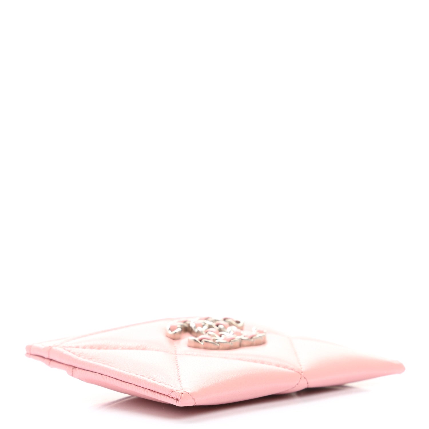 Chanel Lambskin Quilted Chanel 19 Card Holder Light Pink 4 of 8