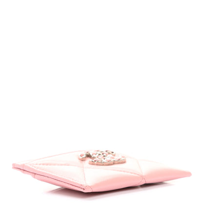 Chanel Lambskin Quilted Chanel 19 Card Holder Light Pink 4 of 8