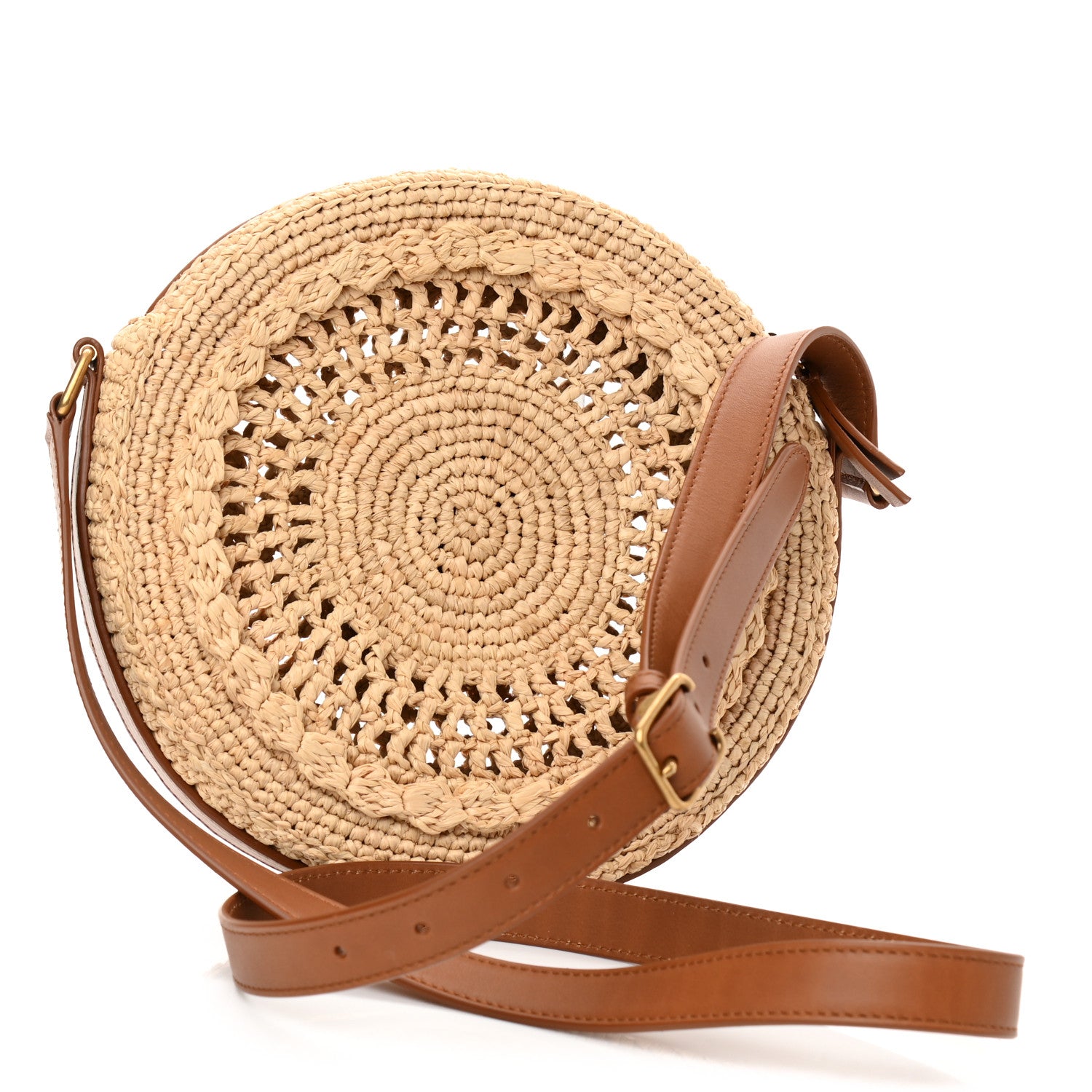 Saint Laurent Raffia Sac Round Naturel 3 of 10