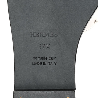 Hermes Calfskin Studded Oran Sandals 37.5 White 7 of 10