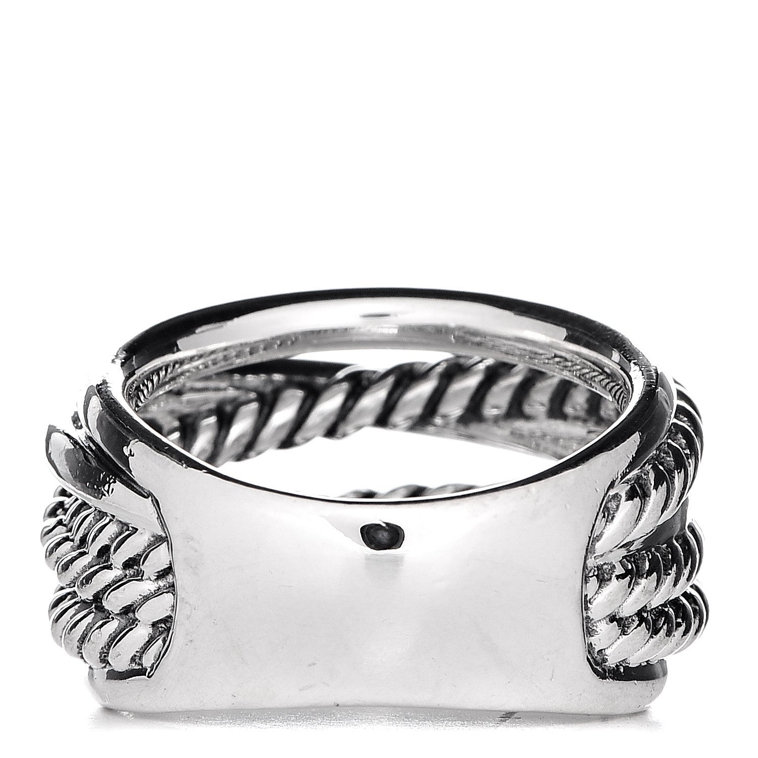 David Yurman Sterling Silver 15mm Narrow Crossover Cable Ring 54 7 4 of 5