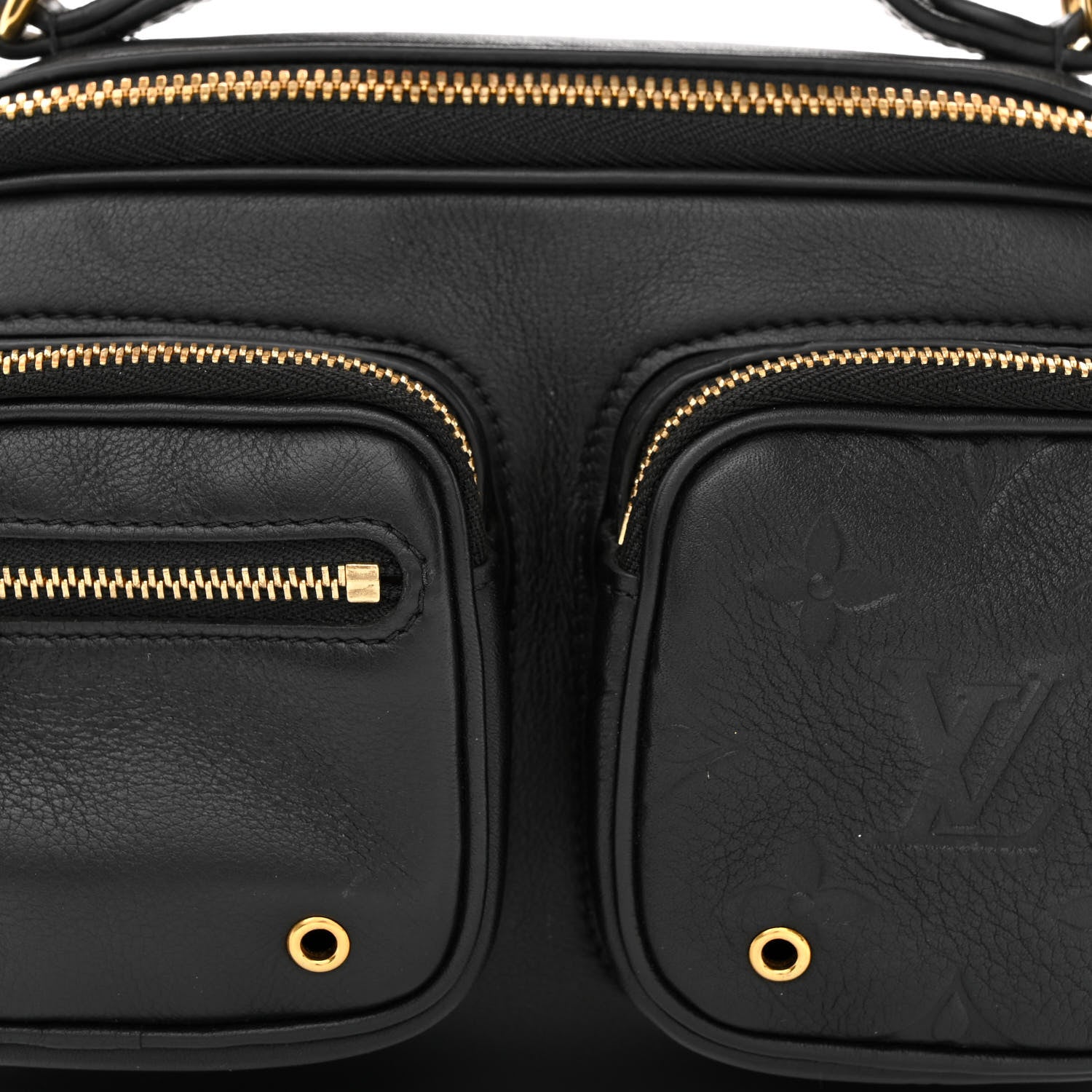Louis Vuitton Calfskin Monogram Embossed Utility Crossbody Black 8 of 10